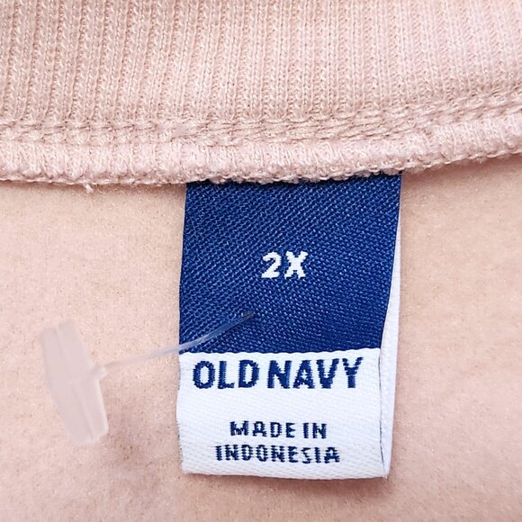 NEW Old Navy Dusty Pink Dropped Shoulder Cropped Henley Sweatshirt Size 2X - Picture 5 of 14